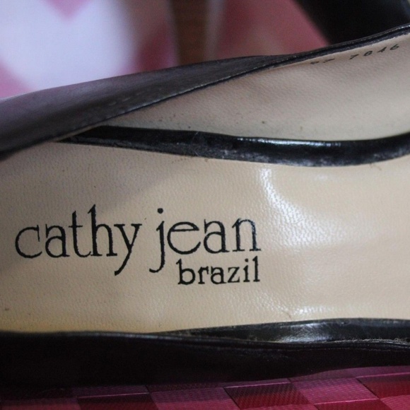 Unique Black Open-Toe Heels Size 7 Leather - Picture 5 of 6